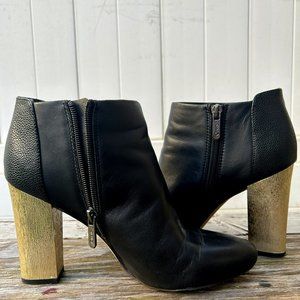 Sam Edelman Ankle Boots with Gold Heels Size 7.5